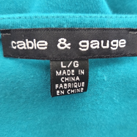 Cable & Gauge Turquoise Textured Shirt Size L - Picture 5 of 5